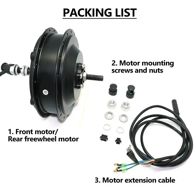 Front Rear Brushless Gear Hub Motor 36V 48V 250W 350W 500W Motor Electric Bicycle 20”24”26”27.5”700C Wheel Electric Bike