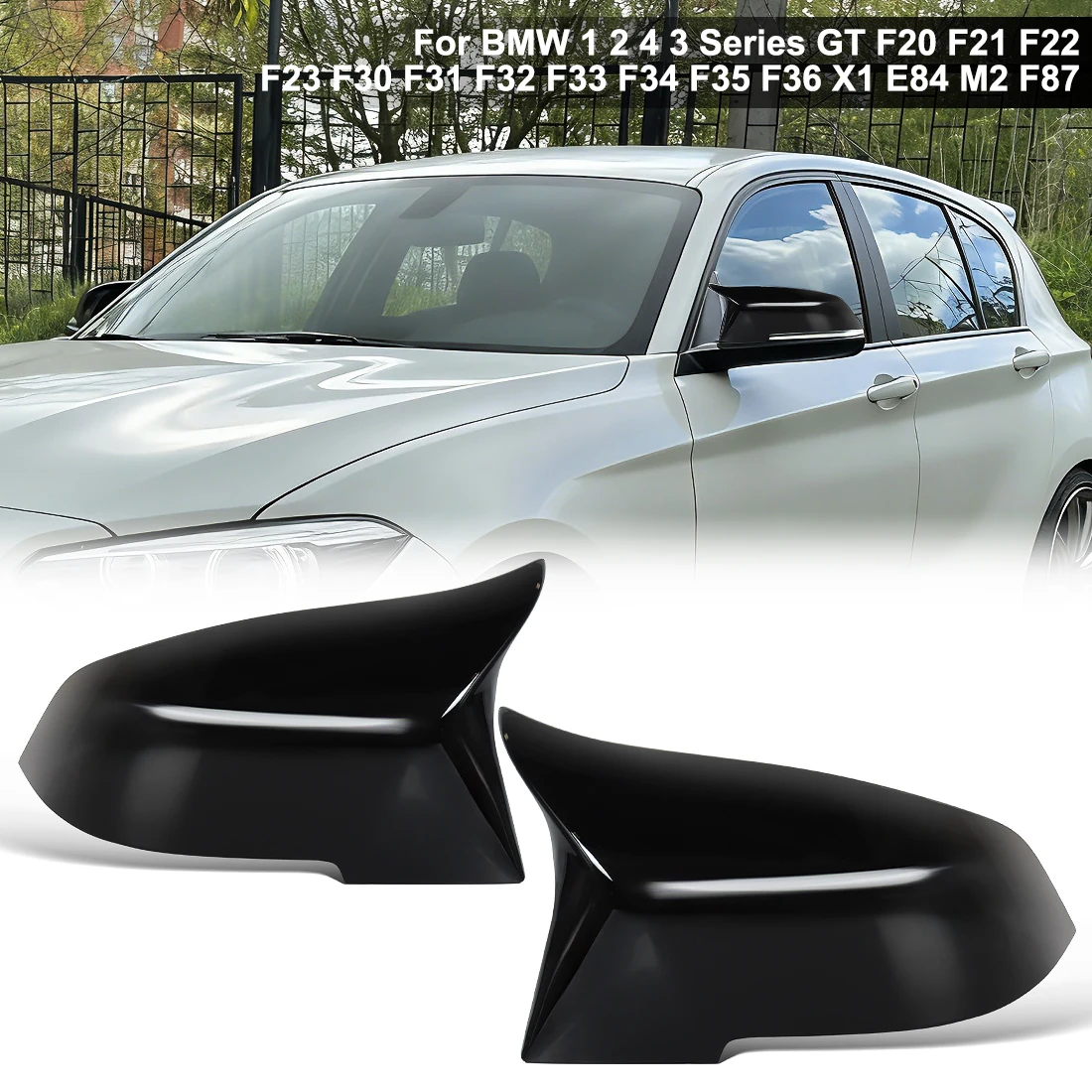 

2PCS Cover For BMW 1 2 4 3 Series GT F20 F21 F22 F23 F30 F31 F32 F33 F34 F35 F36 X1 E84 M2 F87 Replace Carbon Fiber Mirror Cover