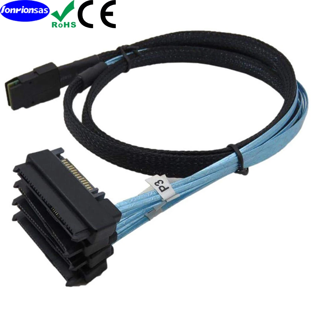 LONRIONSAS # Mini SAS interno 36pin SFF8087 a 4 x29pin SAS SFF8482 cavo 2 in 1 con alimentazione SATA