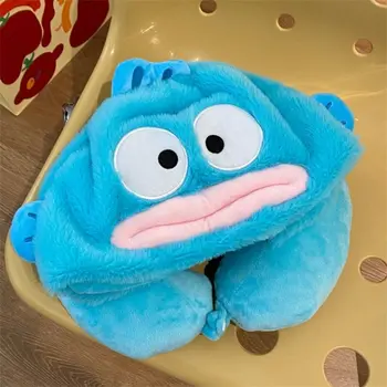 Kreslený Hangyodon U-tvarovaný kapucí polštář na krk plněný anime cestovní zatemňovací polštář na spaní kancelářský polštář v japonském stylu s kloboukem 10 nejlepší prodej cestovní polštář s mikinou - №6