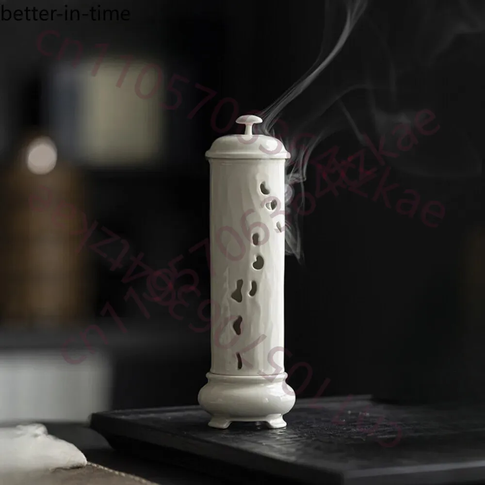 

Grass Wood Gray Glazed Ceramic Tray Censer Pagoda Home Indoor Incense Chinese