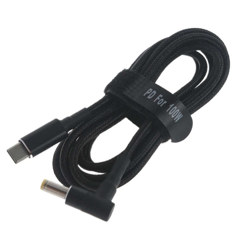 

100W PD USB Type Male Input to 90 Degree for DC 5.5 1.7 mm Male Power Charging Cable