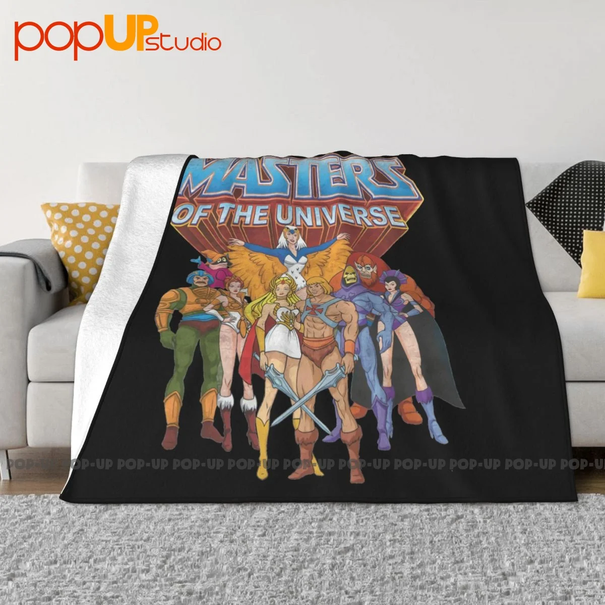 Masters Of The Universe Group He-Man Skeletor Grayskull Blanket Sheet Four Seasons Faux Fur Throw