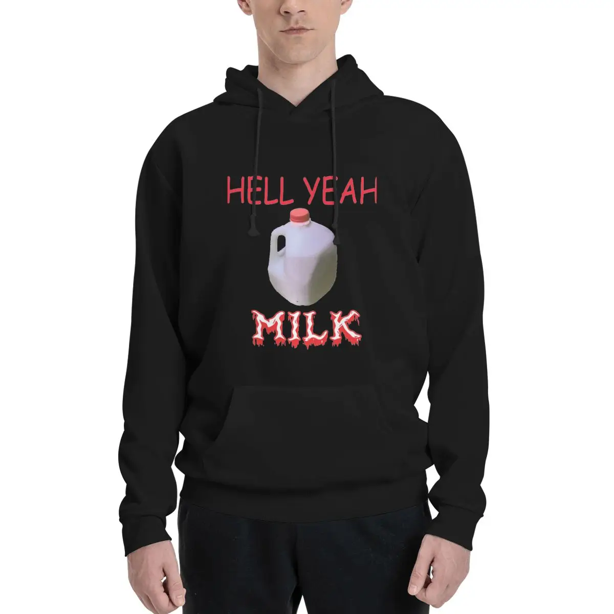 

HELL YEAH MILK Polyester Hoodie Men's Sweatershirt Warm Dif Colors Sizes