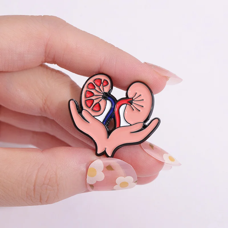 Cartoon Cute Organ Medical Enamel Pins Heart Lungs Brain Brooch Lapel Badge Bag Shirt Collar Badge Jewelry Gifts for Anatomy Pin