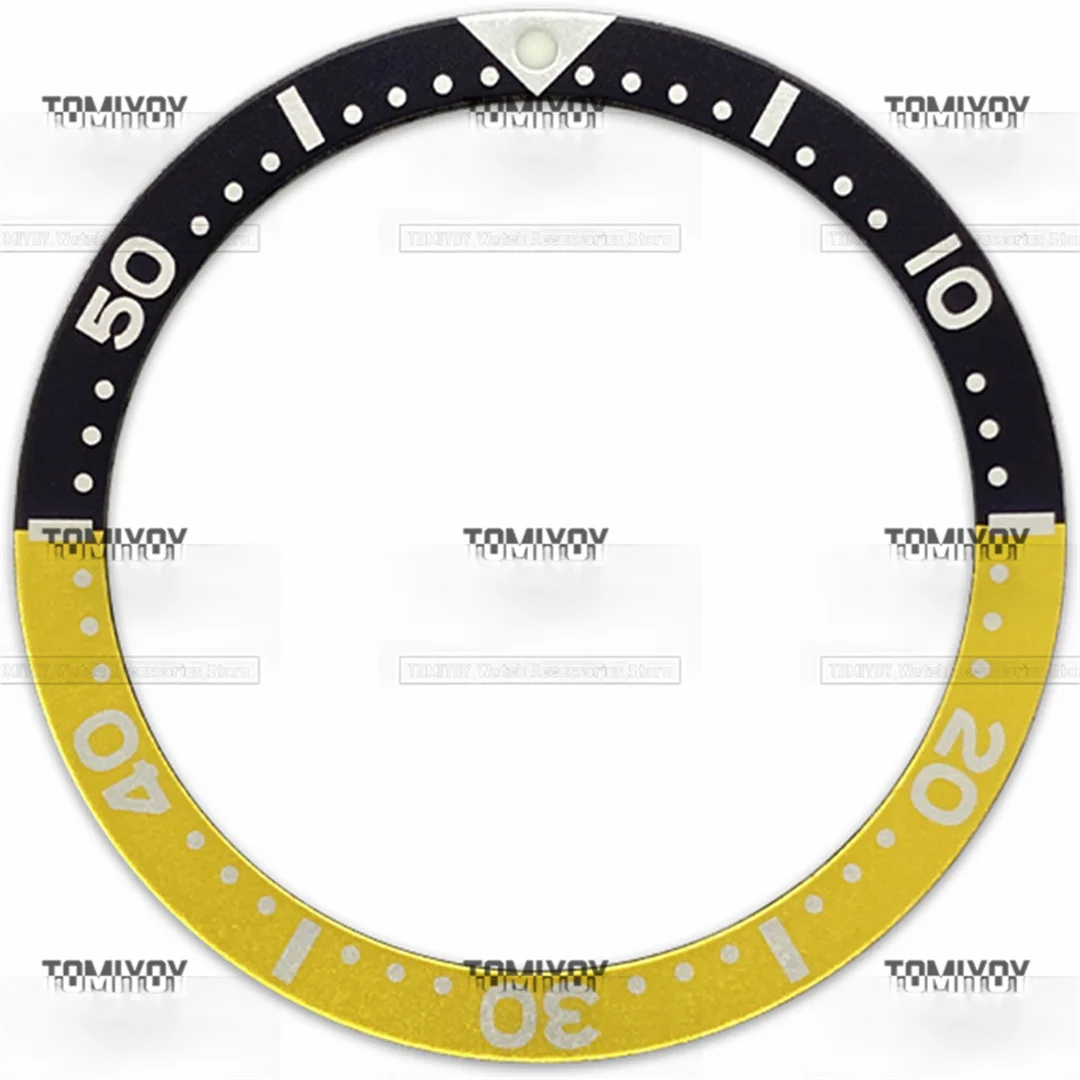 38MM black yellow red white aluminum flat bezel insert Fit for Sekio007 SKX009 men's mechanical watch