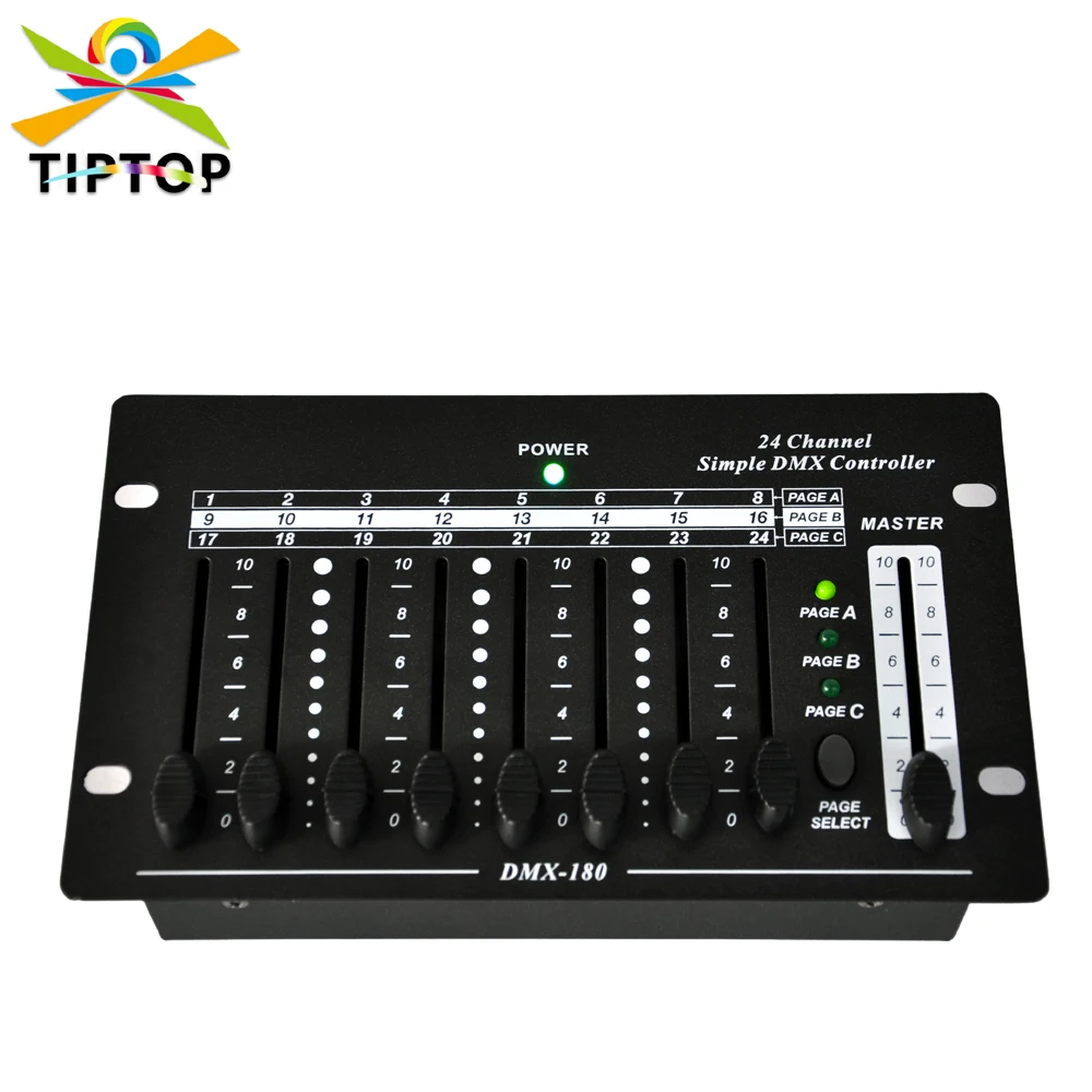 

Freeshipping 24 Channels Li-battery DMX Controller Mini Size Master Slider Button Power LED indicator Show Battery Working