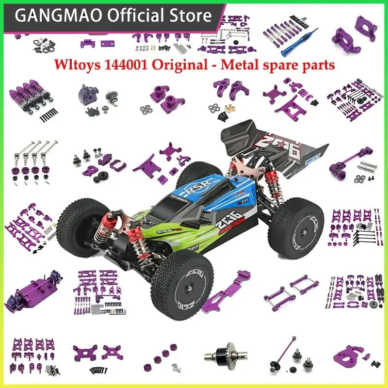 Dla WLtoys 144010 144001 144002 124017 124019 RC samochód, metalowe części do konwersji, zestawy do modernizacji, zużywające się części zamienne