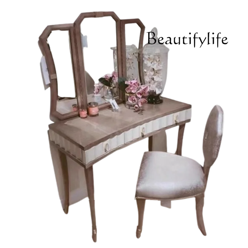 

Storage Aesthetic Vanity Table Luxury Wooden Seating Tall Vanity Table Makeup Mirror Coiffeuse De Chambre Bedroom Furniture