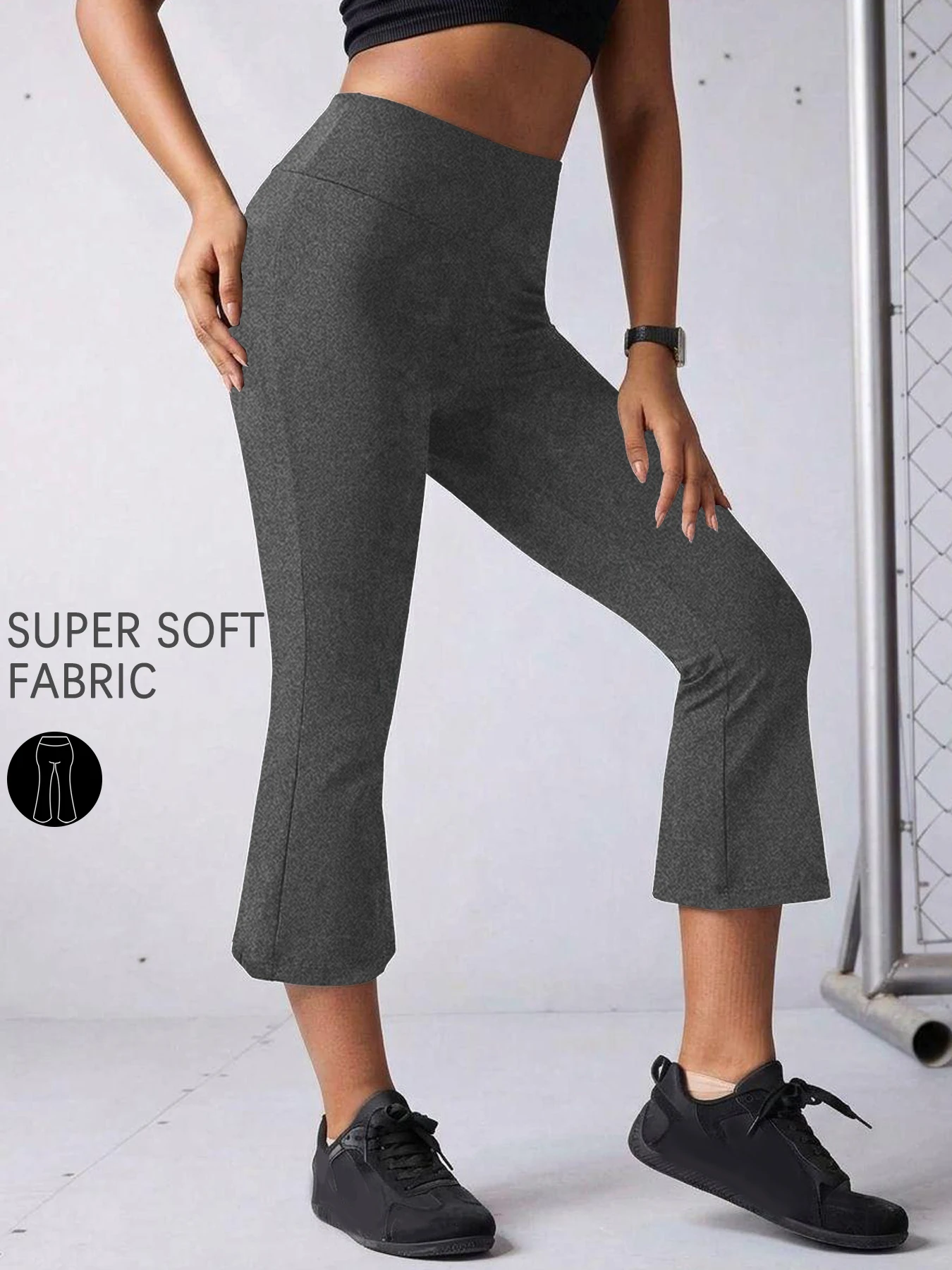 High Waisted Capri Pants For Women,Super Soft Tummy Control Flare Leggings,Workout Running Yoga Athletic Leggings