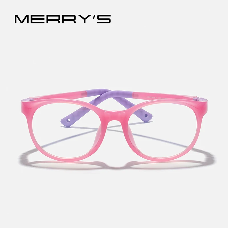 MERRYS DESIGN Kids Oval Silicone Flexible Glasses Frame For Boy Girl Ultralight Optical Eyeglasses With Sports Strap S7157