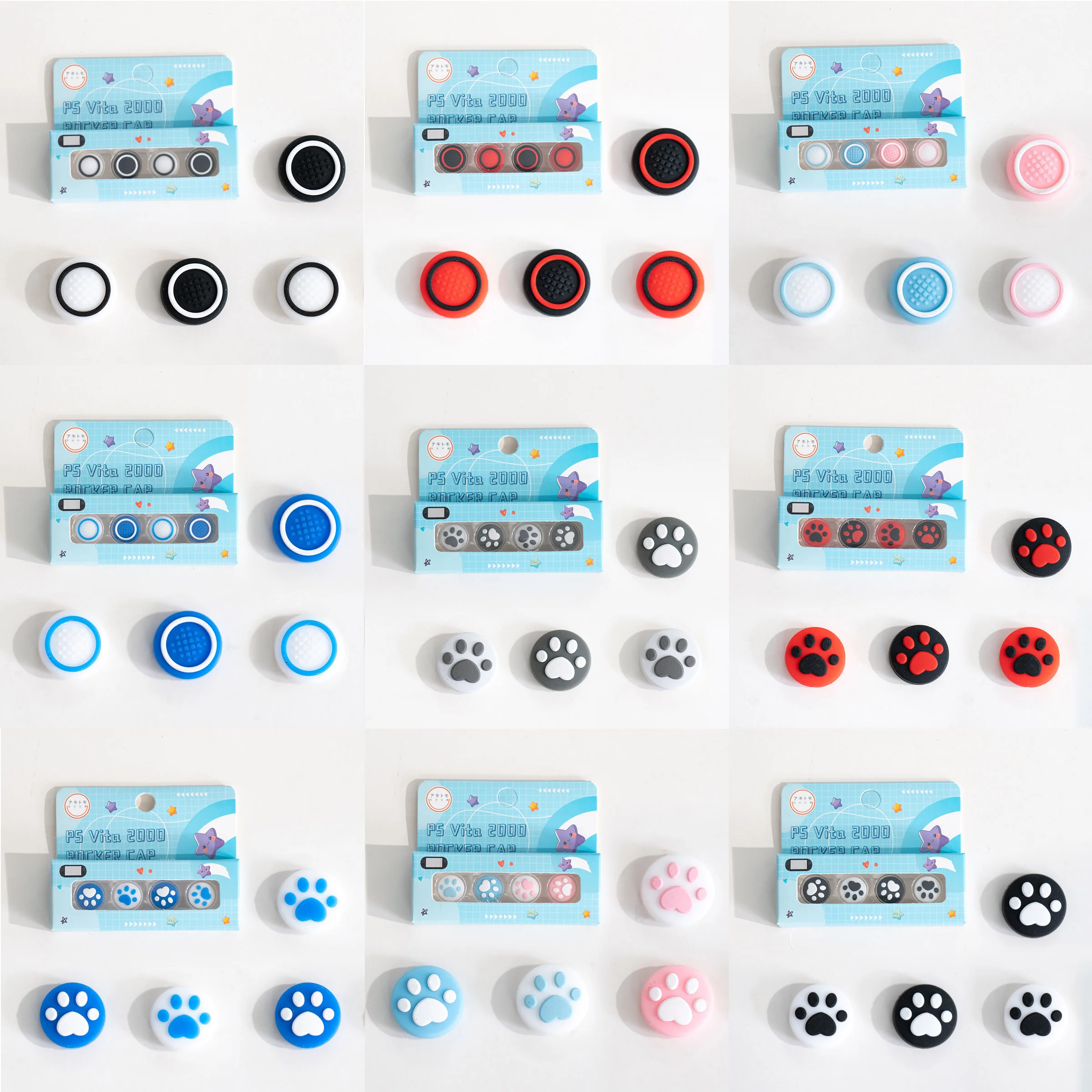 4 Uds. Tapa de agarre de pulgar suave de silicona cubierta de Joystick para Sony PlayStation Psvita PS Vita PSV 1000 Fat/2000 funda protectora delgada