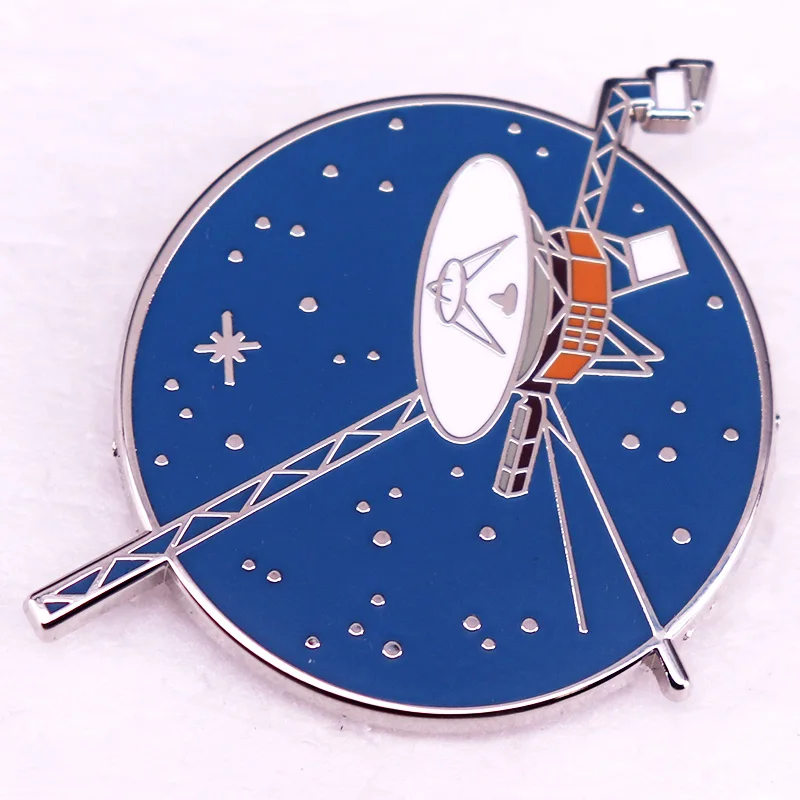 Voyager Program Enamel Pin Space Probe Badge Brooch Jewelry