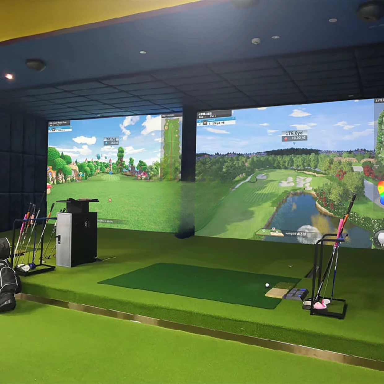 LJ Factory Price Indoor Golf Simulator Sports Golf Trainer for Amusement Park for Training and Fun
