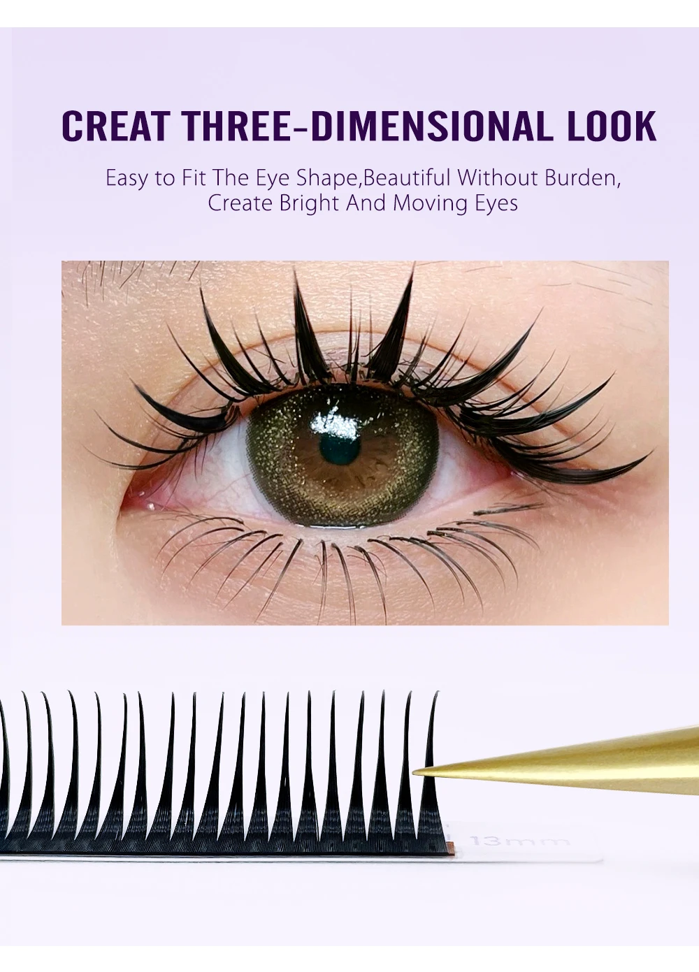 NATUHANA Braun Schwarz Nasswimpernverlängerung 0,07 mm Spikes Wimpern Manga Wispy Cosplay Typ Wimpern Flauschige Wimpern – Detail 5