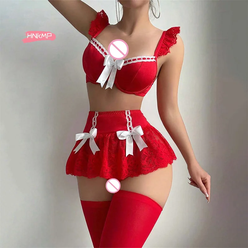 

1 Set Women's Cosplay Maid Sexy Lingerie Set with G-String - Erotic Underwear Bra Set for Adult Entertainment