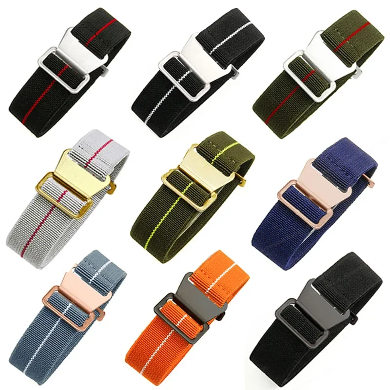 20mm 22mm Nylon Woven Watch Strap for Seiko for Omega for Amazfit Watch Band Elastic Sport Bracelet Military Strap Accessories image 5