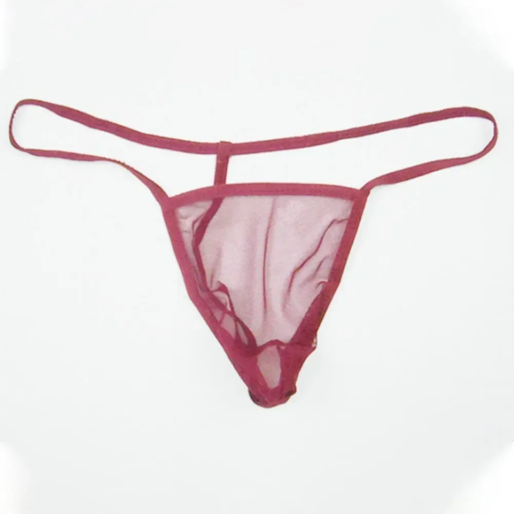 Homens sexy tanga transparente ultra-fino malha cintura baixa sedução cuecas sólida ver através g string renda lingerie erótica