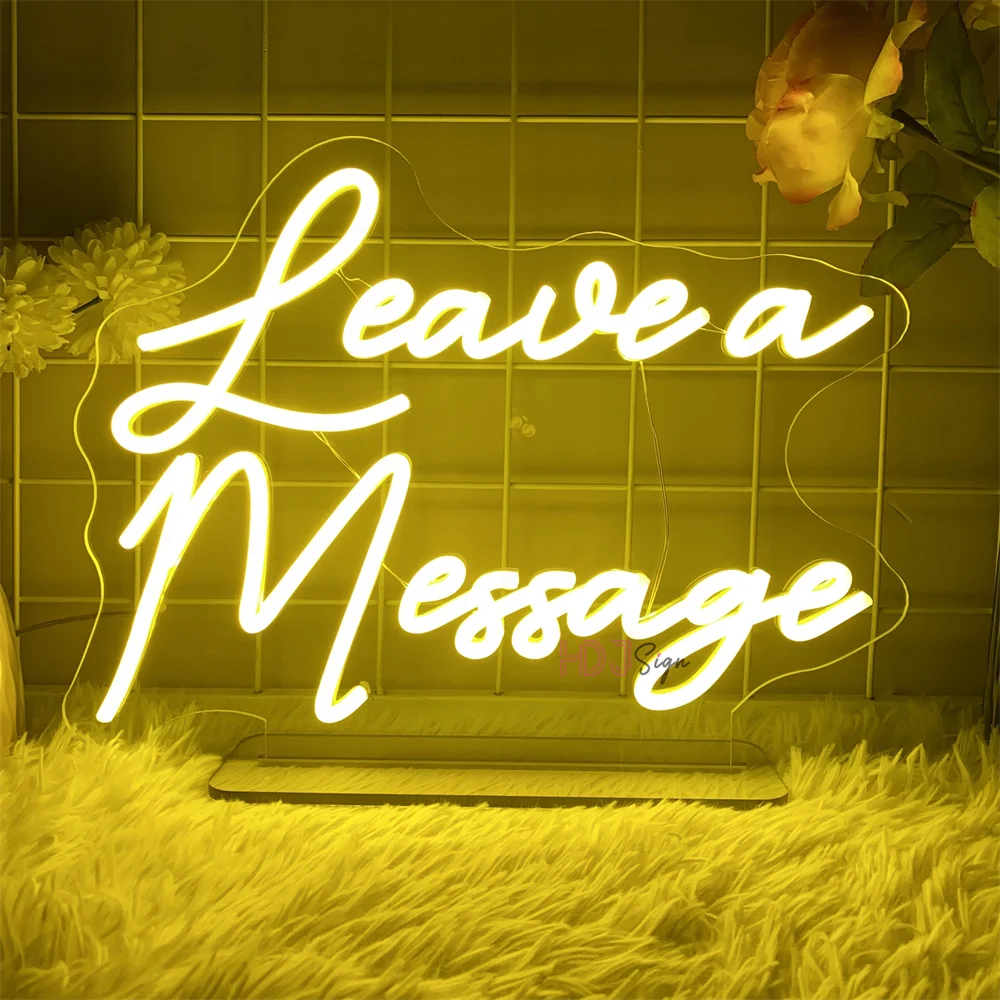 

Leave A Message Neon Led Sign Bedroom Table Decor Desk Night Lights Lamp Neon Signs USB Wedding Coffee Bar Party Decoeation