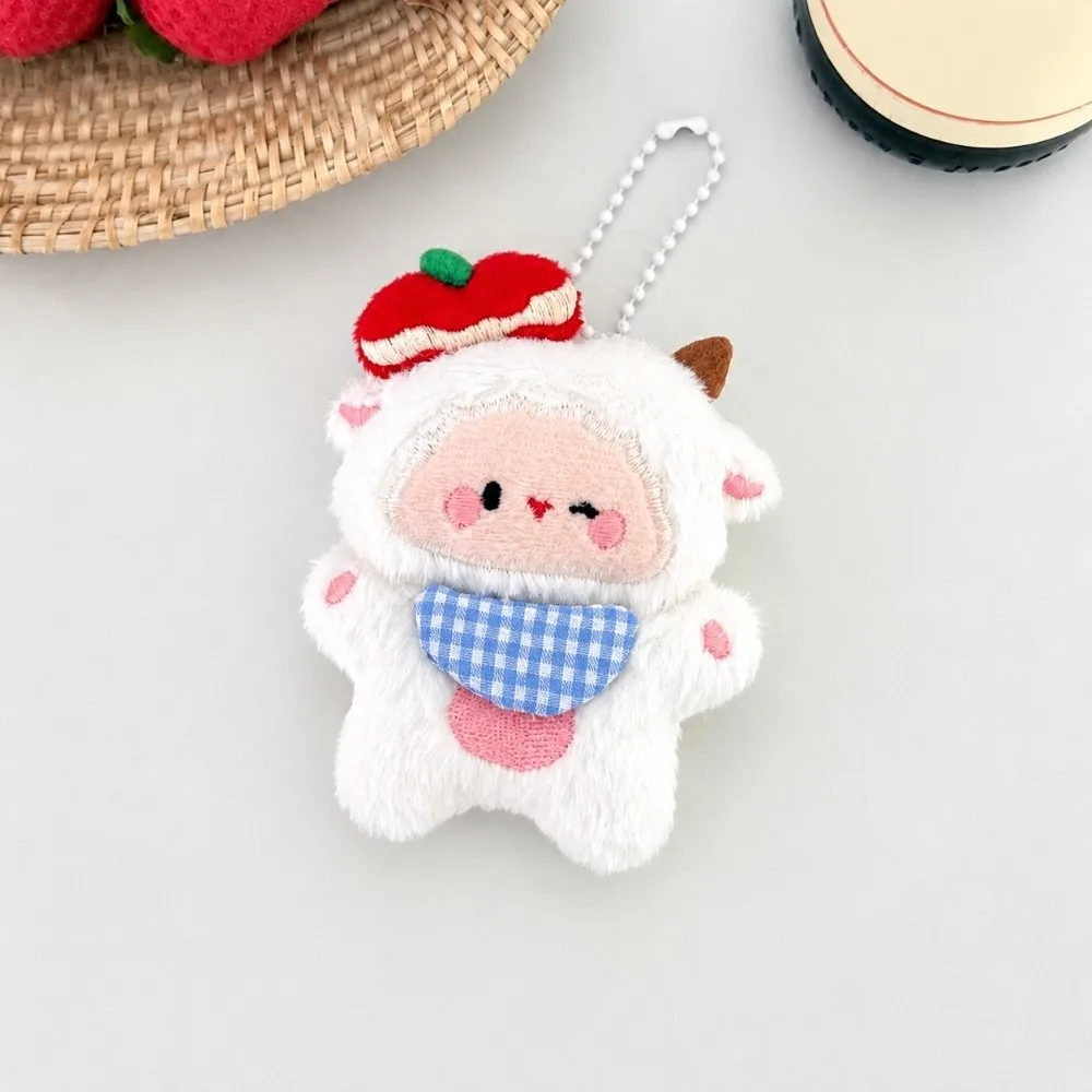 Chinese Zodiac Sheep Plush Keychain Soft Multi Colors Stuffed Lamb Pendant Cartoon Backpack Pendant Fluffy Sheep Keychain