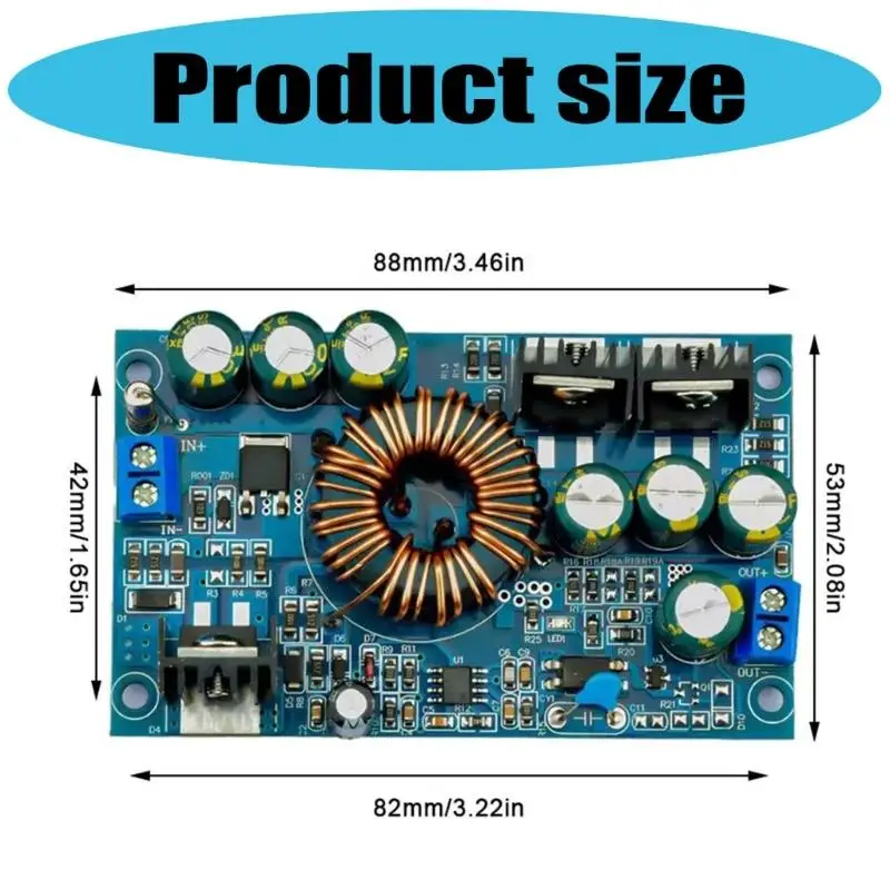 Módulo fonte alimentação terminais não soldáveis ​​652F 12V 90V a 9V 4A Proteções contra curto-circuito saída