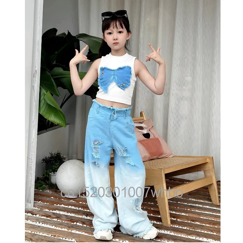 Children's street dance performance costume dopamine girls' jazz dance performance costume model hip-hop fashion summer