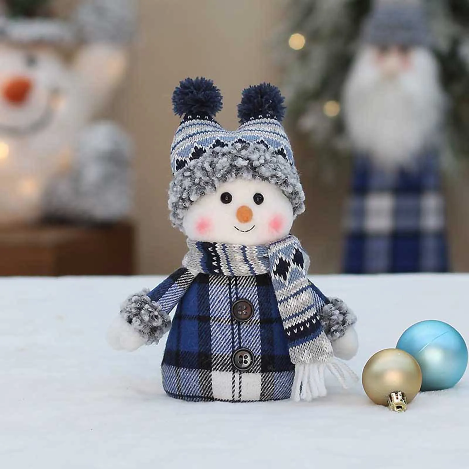 Muñeco de nieve de Navidad Kawaii para niños y bebés, muñeco de peluche realista, cojín de almohada suave encantador