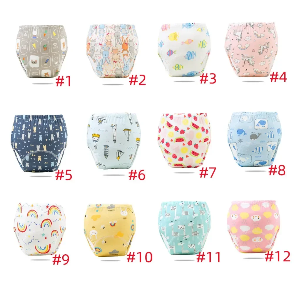 25pc/Lot Baby Diapers Reusable Training Pants Washable Cloth Nappy Waterproof Cotton Potty Panties