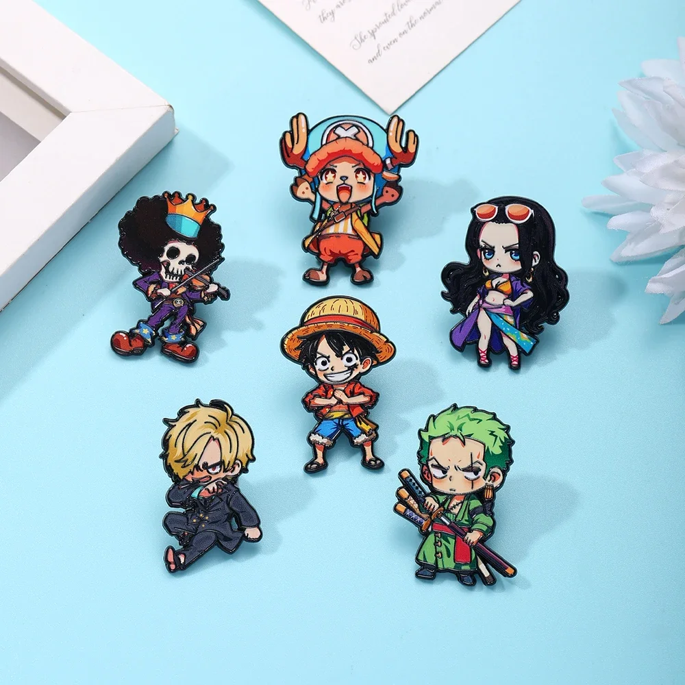 6-teiliges Cartoon-Charakter-Set Q-Version mit Monkey D. Luffy, Roronoa Zoro, Sanji, Brook - Geschenk für Freunde – Detail 6