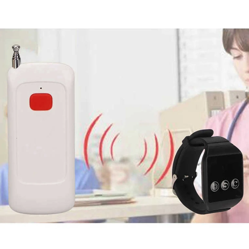 Cercapersone wireless per badante SOS Sistema di chiamata per infermiera wireless Pulsante di avviso impermeabile per telecomando portatile domestico (come mostrato nella figura)