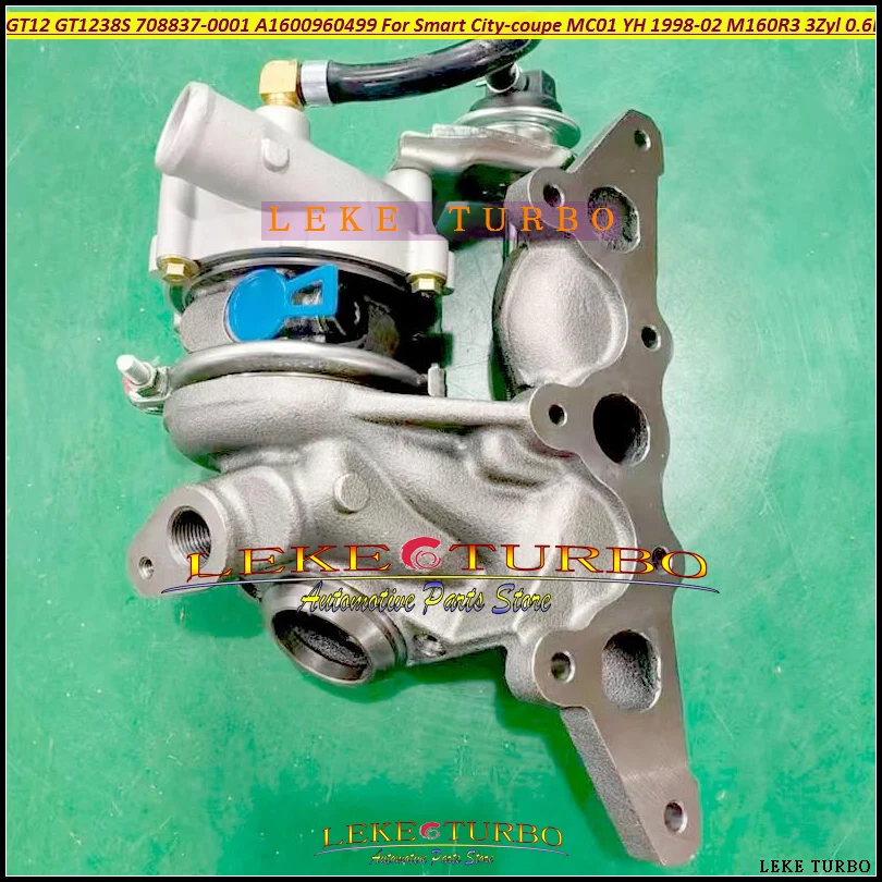 WW Turbo GT1238S 708837-0001 708837 A1600960499 A16-0096-0499 Turbocharger For Smart City-coupe MC01 YH 98-2002 M160R3 3Zyl 0.6L