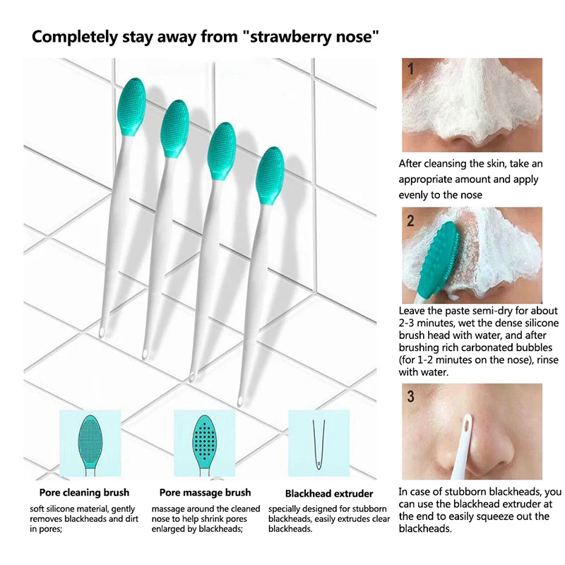 Silicone Facial Brush Exfoliating Nose Cleansing Blackhead Removal Beauty Makeup