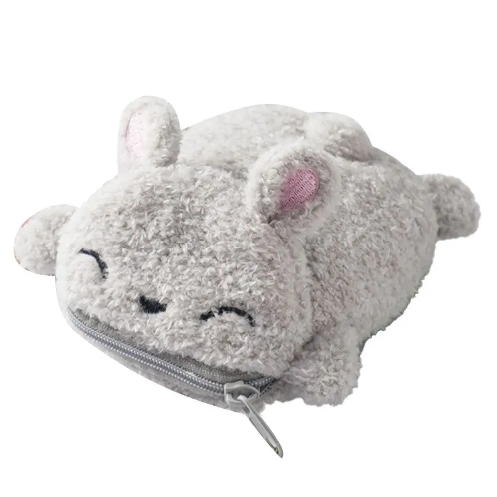 

Toy Money Bag Earphone Case Keychain Pendant Plush Animal Bear Pig Rabbit Cat Coin Purse Cartoon Strawberry Cake