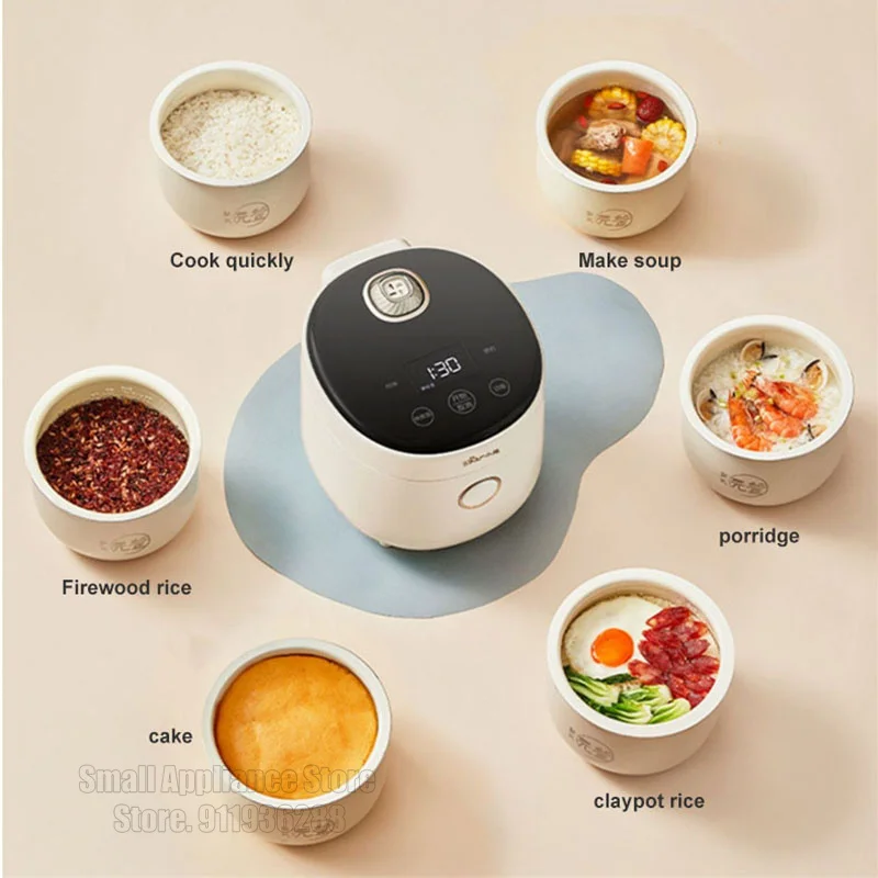 Bear Rice Cooker 1.6L Portable Multi-Function Electric Cooker Mini Quick Cooking Home Kitchen Appliances For Dormitory Office