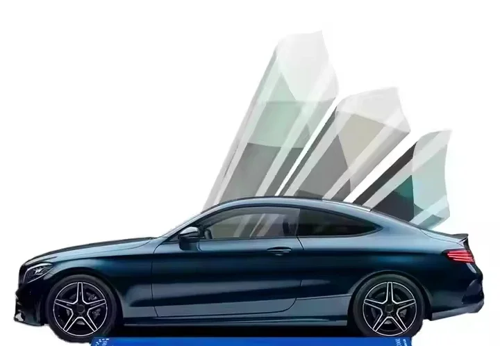 ฟิล์มกรองแสงรถยนต์นาโนเซรามิกแบบสปัตเตอร์ยอดนิยม 70% VLT ป้องกันการระเบิด ติดตั้งง่ายด้วยกาวในตัว ป้องกันแสงแดด