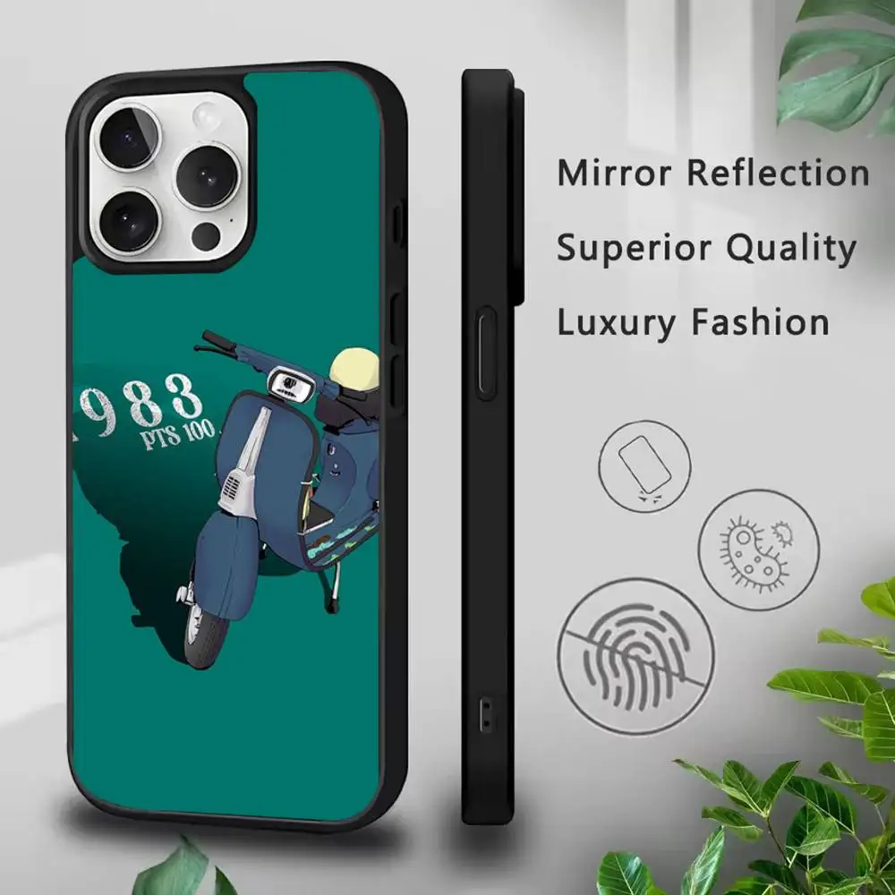 حافظة هاتف V-VespaS-ES S-Scooter لهاتف آيفون 17,16,15,Pro,Max,Air,14,Plus,13,12,11 Magesafe غطاء شحن لاسلكي