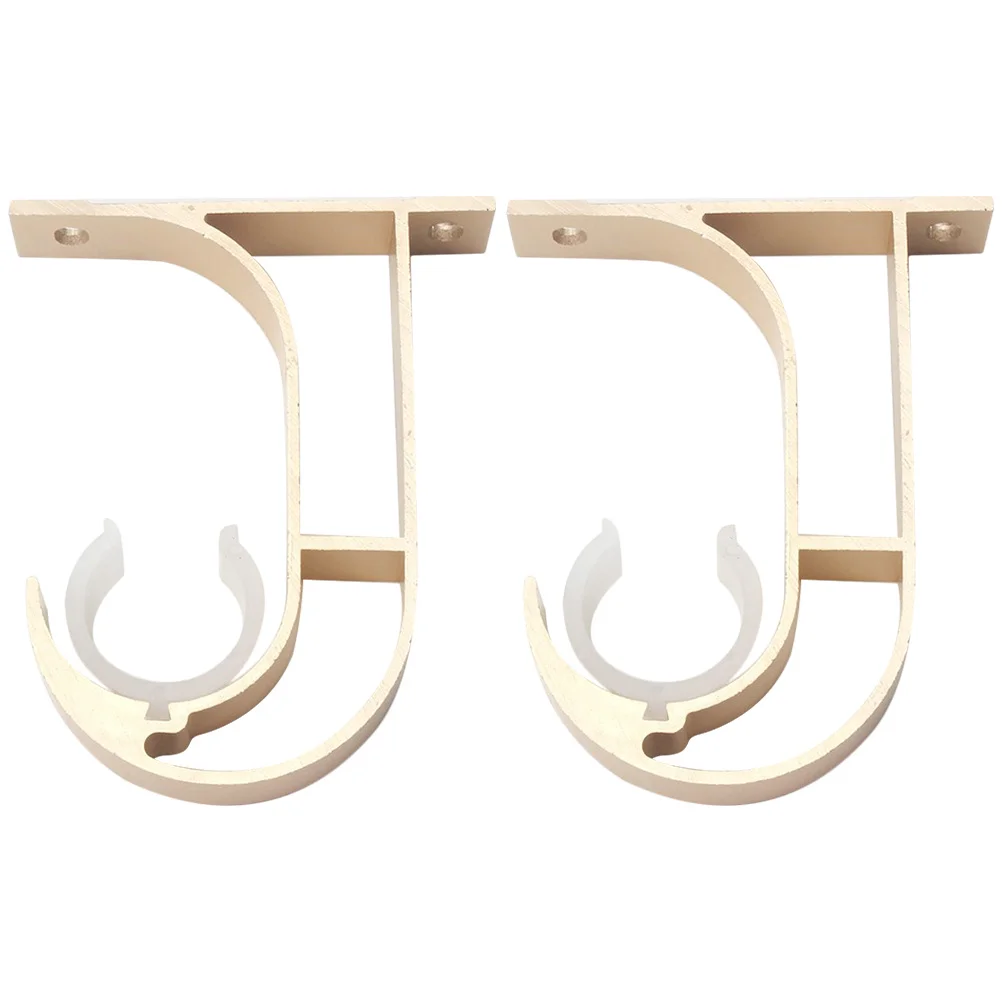 

2pcs Curtain Rod Brackets Heavy Duty Aluminum Alloy Wall Mount For Curtain Poles Hardware Supports Window Decor