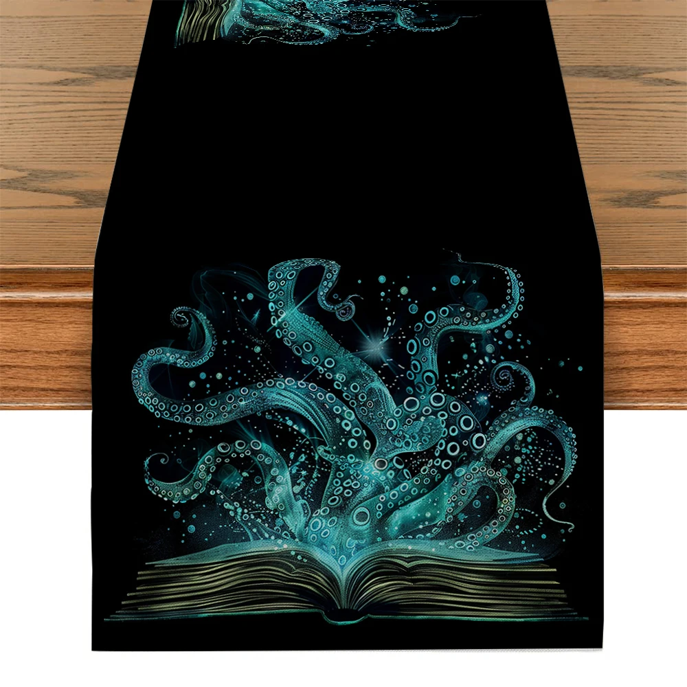 Marine Octopus Books Table Runner Home Wedding Centerpieces Decoration Party Table Runners Dining Long Cloth