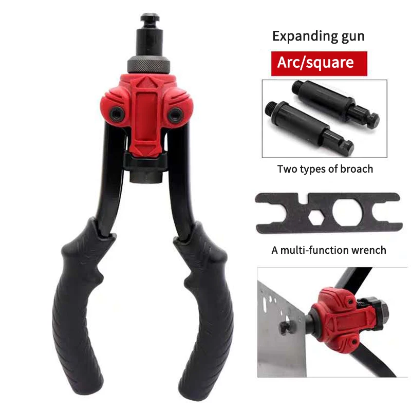 

Multifunctional Manual Ram Gun Pull Riveting/Nut/Drilling Reaming 3-In-1 Door Lock Installation Aid Tools M3/4/5/6/8/10 Nut Kit