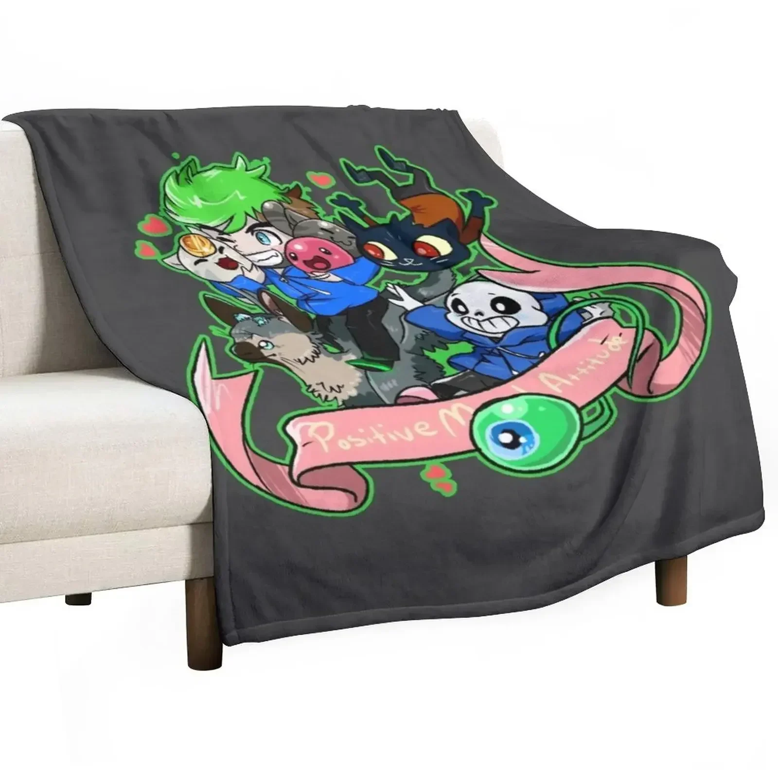 Positive Mental Attitude! Throw Blanket blankets ands Cute For Sofa Thin Bed Thermals For Travel Quilt Blankets