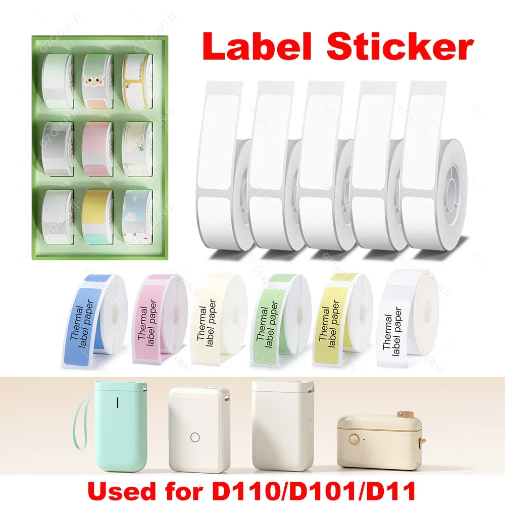 Niimbot D11 D110 Label Paper Transparent White D11 Label Sticker for Niimbot D11 D110 Label Maker Waterproof self-adhesive Tape