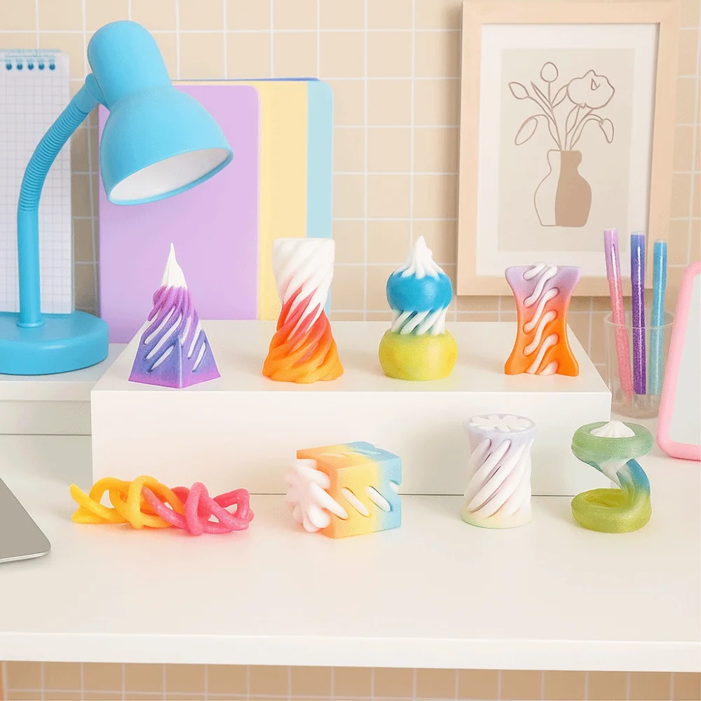 

Passthrough Скульптура 3D Печатная Спиральная Конусная Игрушка Декоративные Украшения Неспосуальная Пирамида Вихревая Нить Мини