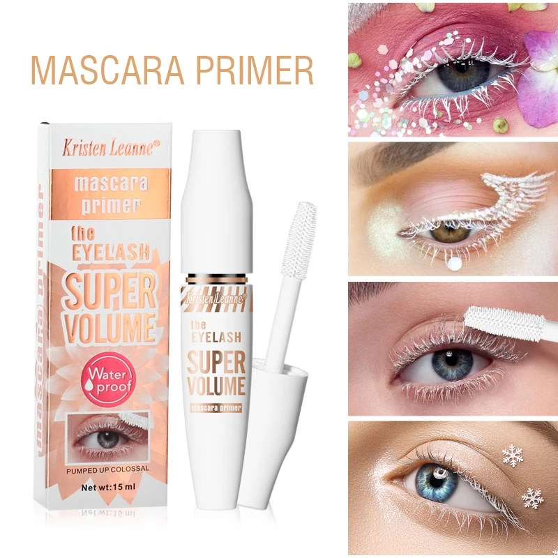 White Mascara Base Dense Curly Finalize Does Not Smudge Waterproof Long-lasting Mascara Eyelashes Makeup Cosmetics