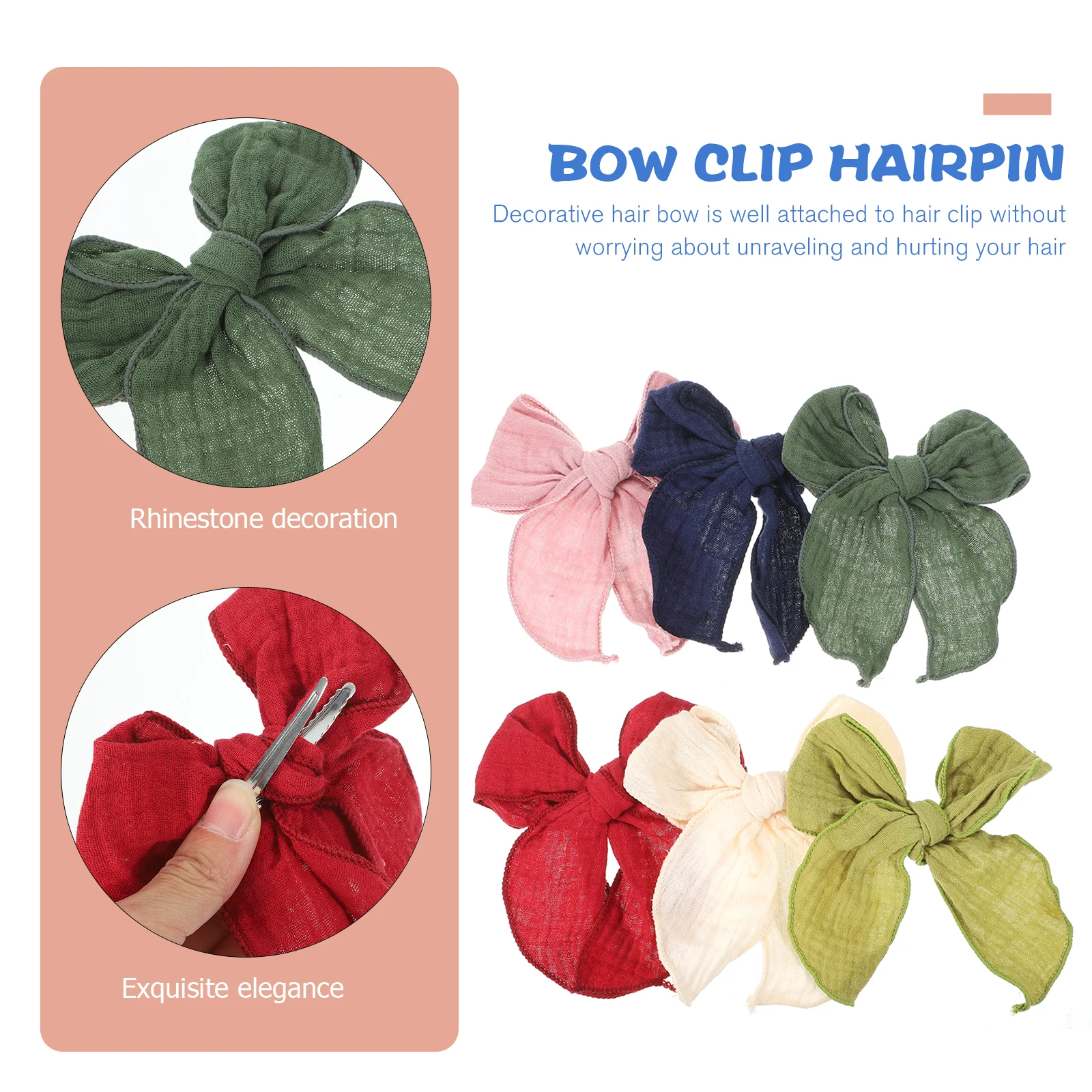 

Bow Hair Clips Girls Swallowtail Design Safe Materials Kids Accessories Cute Bows Parties Ceremonies Everyday Use Hair Bows