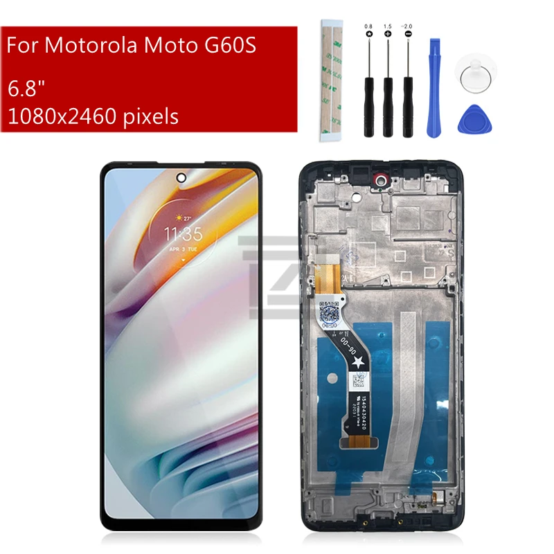 For Motorola Moto G60S LCD Display Touch Screen Digitizer Assembly With Frame XT2133-2 Display Replacement Parts