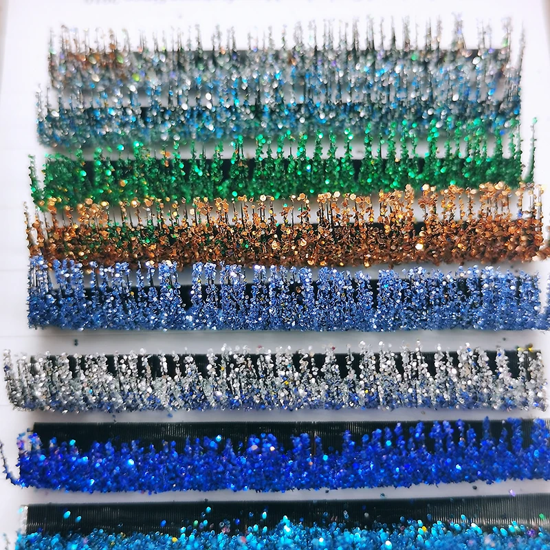 Cores misturadas Glitter Extensões de Cílios, Cílios Falsos Coloridos Brilhantes, Falso Volume Russo, Cílios Individuais para Suprimentos de