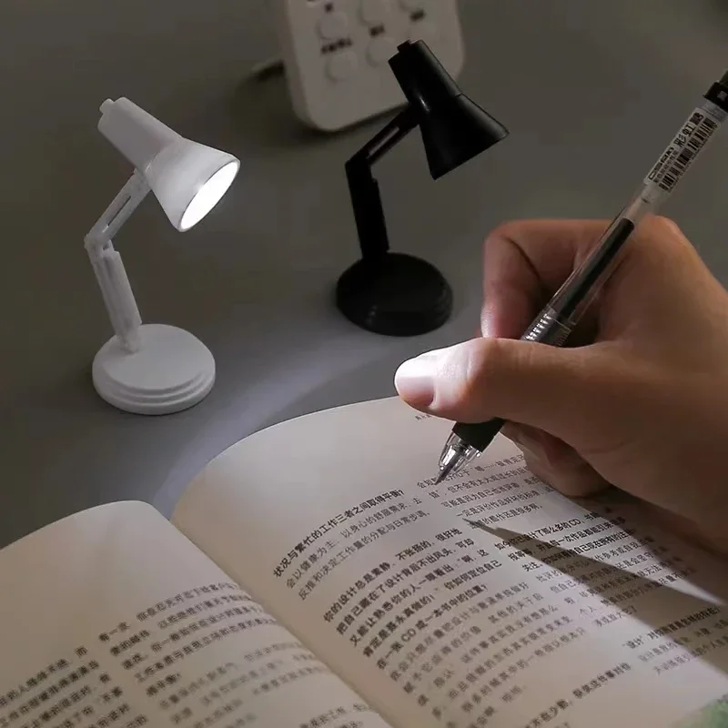 Mini LED Night Reading Book Light Foldable Table Lamp Dormitory Bedroom Creative Bedhead Lights Home Decorations Doll House Lamp