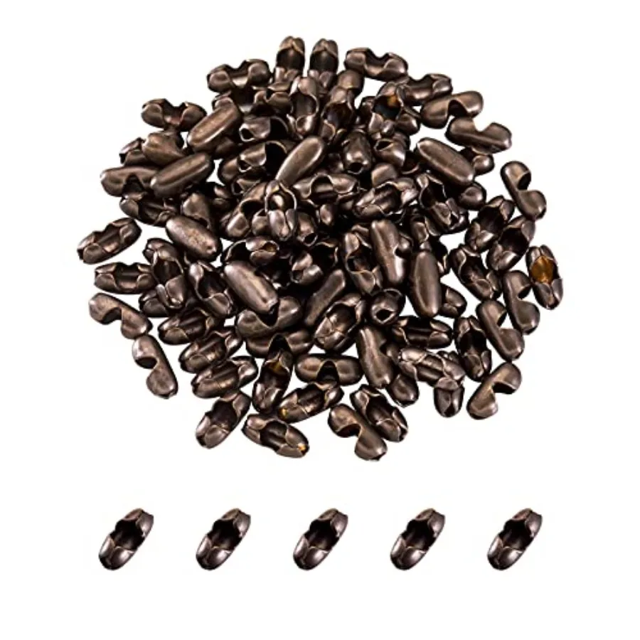 

200 шт. латунных соединителей для шариковых цепочек 5,5x2 мм, под старинную бронзу, для изготовления браслетов и ожерелий своими руками