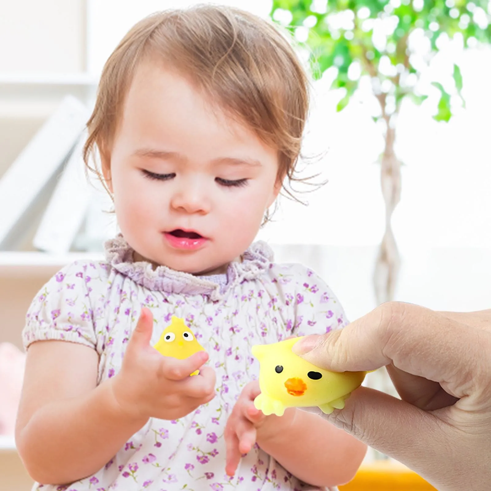 6 pezzi di Pasqua super carini polli uovo di coniglio giocattolo push bubble