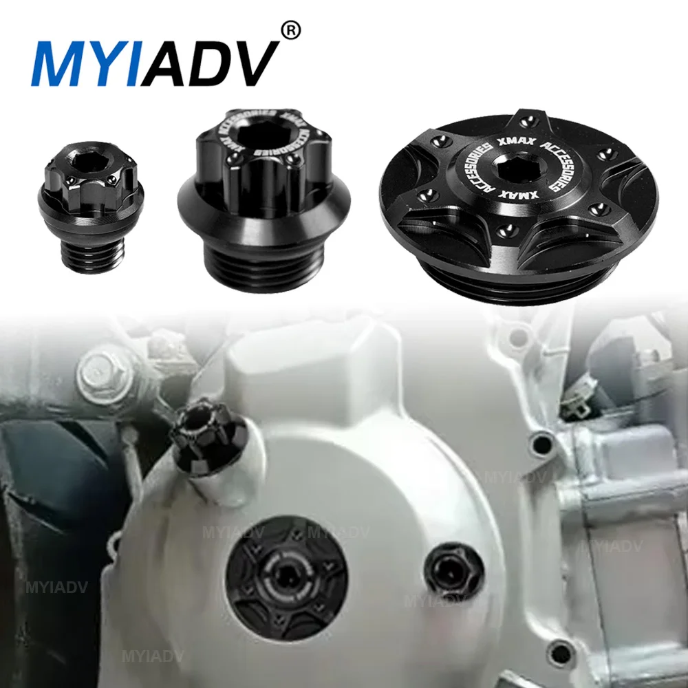 

For Yamaha XMAX250 XMAX300 2017-2024 Motorcycle Gear Tank Engine Decorative Screws Oil Cap Anti-theft Oil Screw Magneto Cover